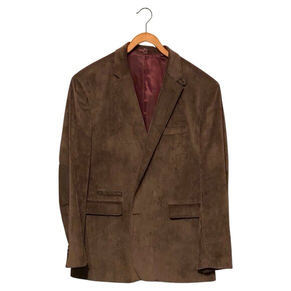 Johnston & Murphy Brown Corduroy Blazer 2 Button Men's XL 49-1290 w/ Elbow Patch